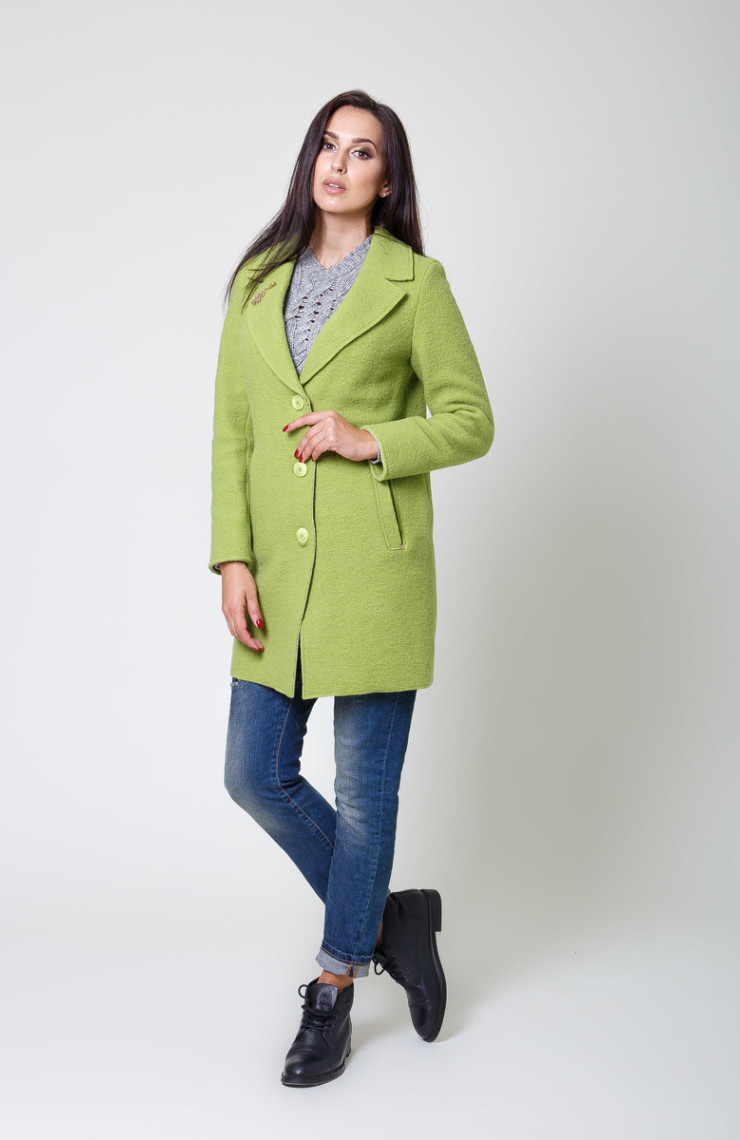 Пальто 3-009L Салатовый