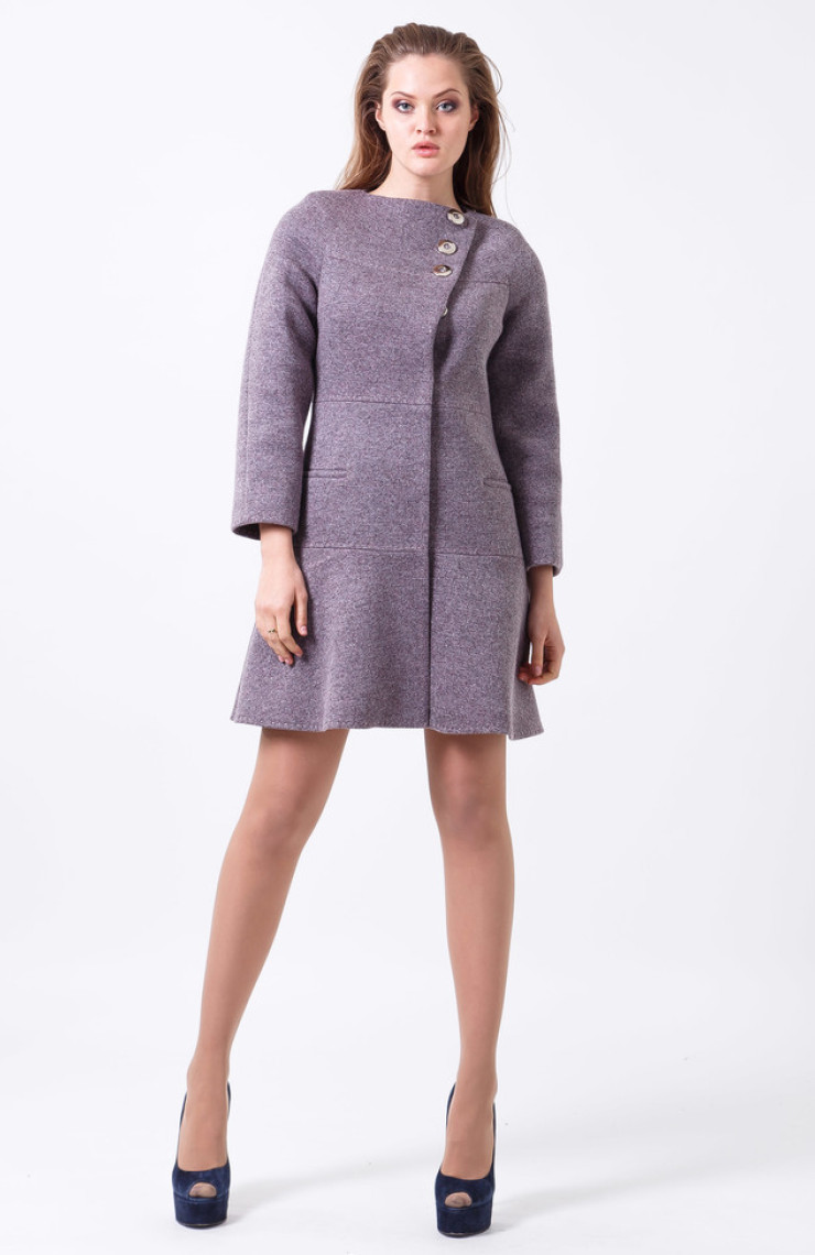 Пальто 2-480L Дымчато сиреневый