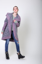 Пальто S-2051L Сиреневый Меланж