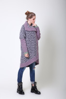 Пальто S-2051L Сиреневый Меланж