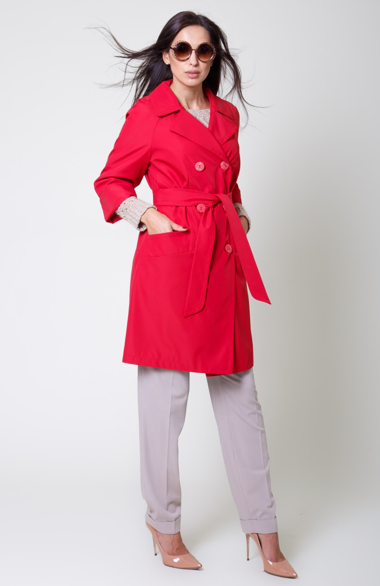 Плащ 4-028 Темно-красный