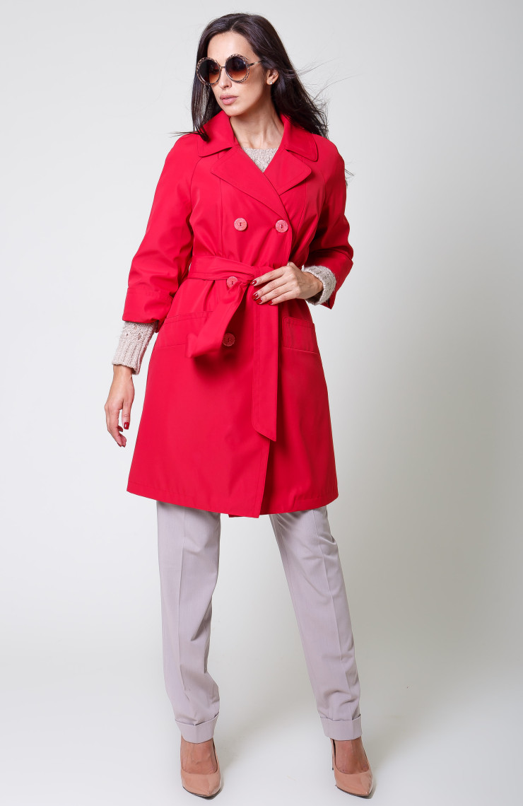 Плащ 4-028 Темно-красный