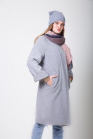 Пальто S-2068 Светло-серый