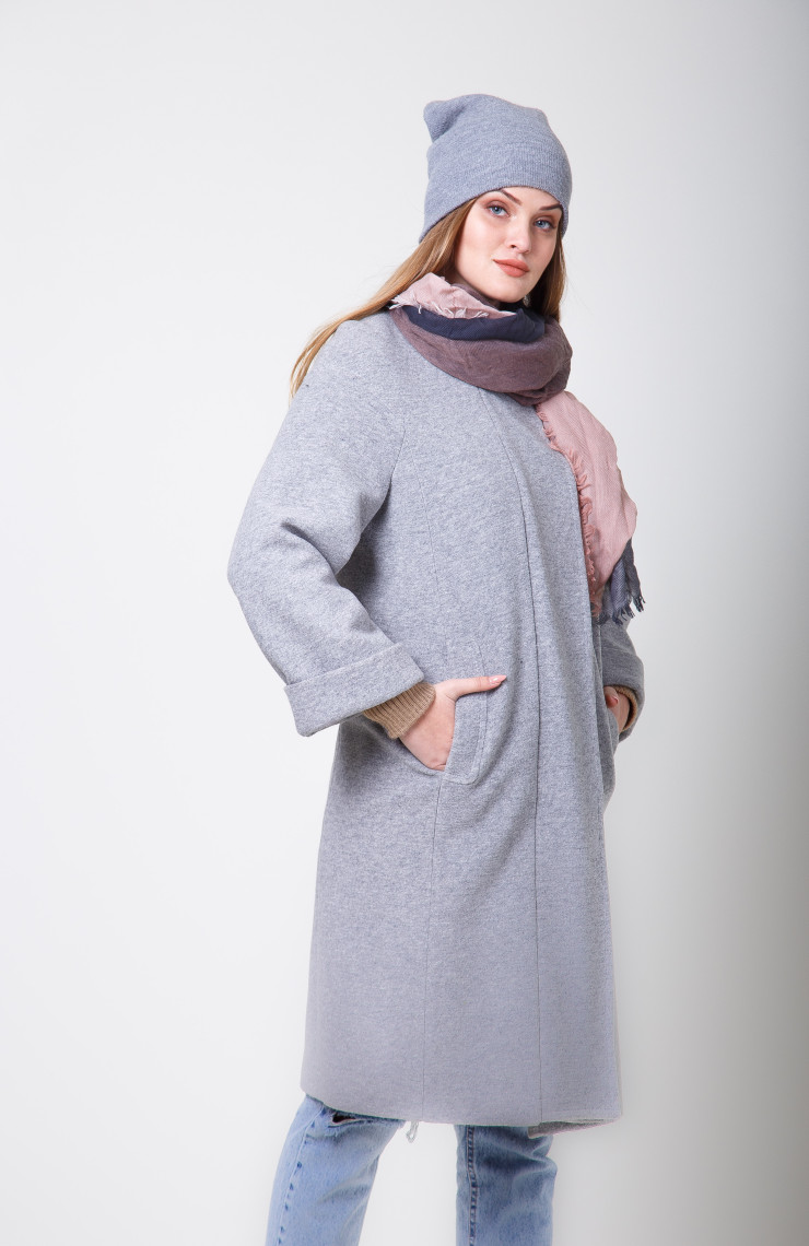 Пальто S-2068 Светло-серый