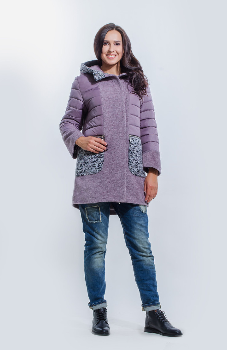 Пальто S-2072 Дымчато сиреневый
