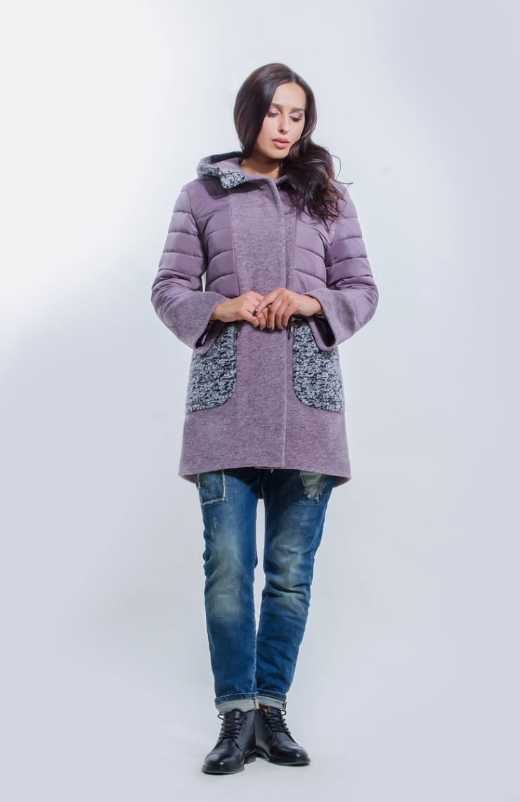 Пальто S-2072 Дымчато сиреневый