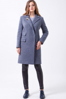 Пальто 2-470L Серо-синий