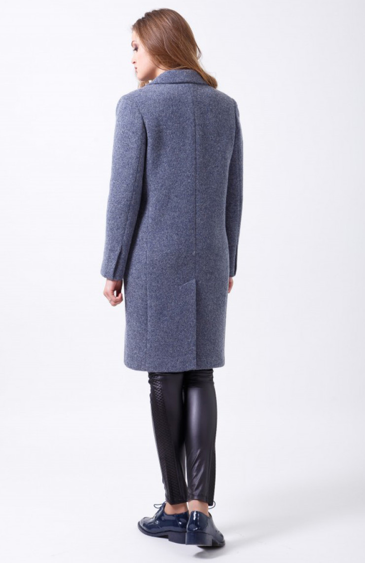 Пальто 2-470L Серо-синий