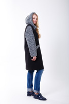 Пальто 2-503 Черный + мурена