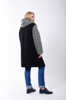 Пальто 2-503 Черный + олива