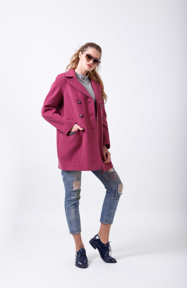 Пальто 2-486/9 Малиновый мусс