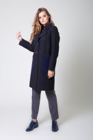 Пальто 2-591 Графит + темн. синий