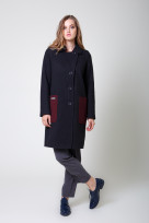 Пальто 2-591 Графит + Сангрия