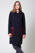 Пальто 2-591 Графит + Сангрия