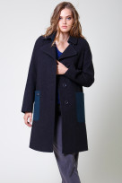 Пальто 2-591 Графит + темн. волна