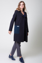 Пальто 2-591 Графит + темн. волна