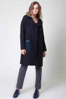 Пальто 2-591 Графит + темн. волна