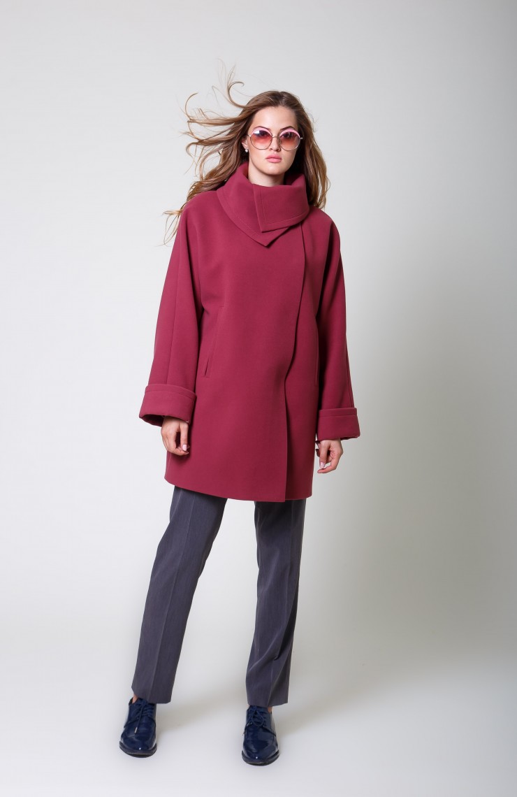 Пальто 2-558/9 Гранатовое вино