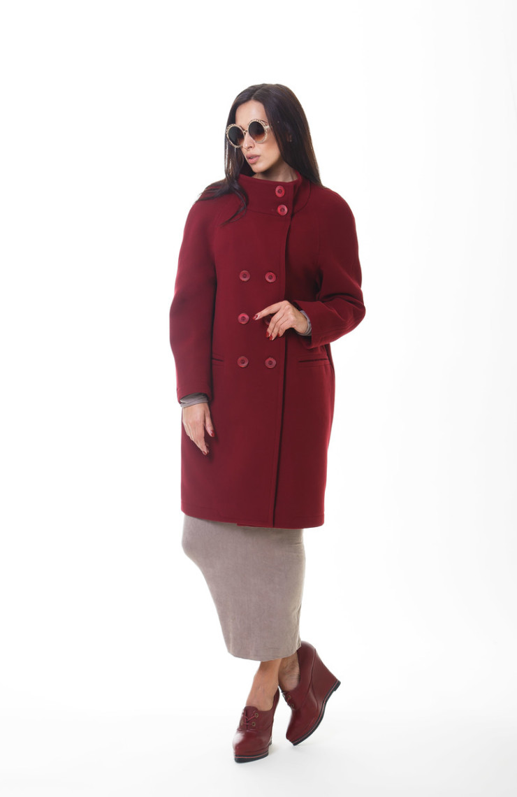 Пальто 2-427/9 Бургунди