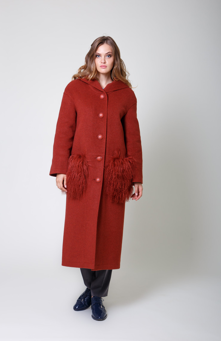 Пальто 1-115IT Красное дерево