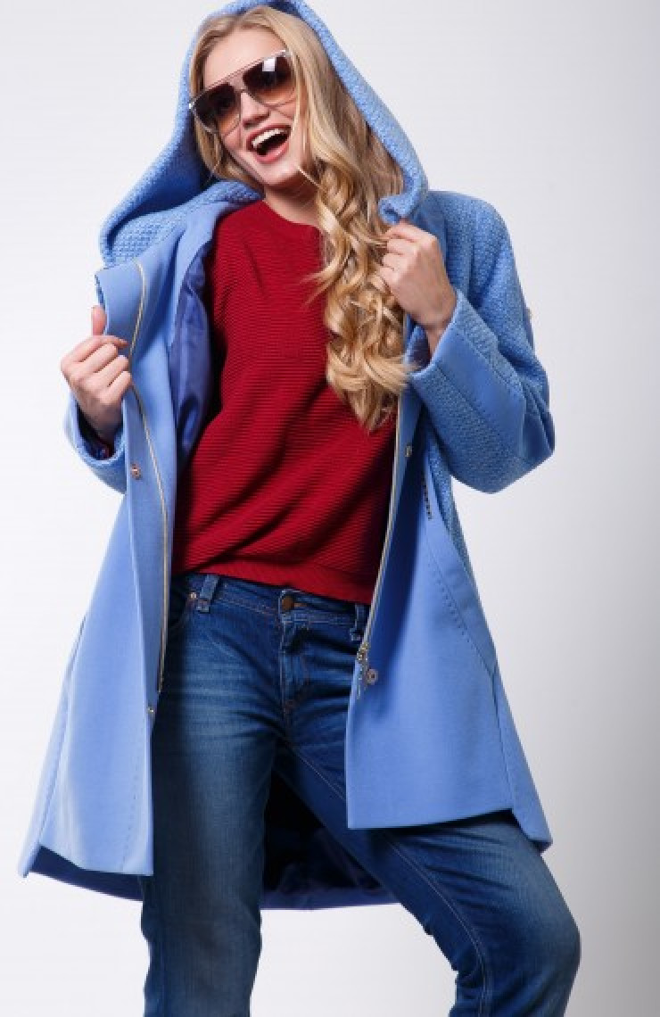 Пальто 2-581 Небесно-голубой