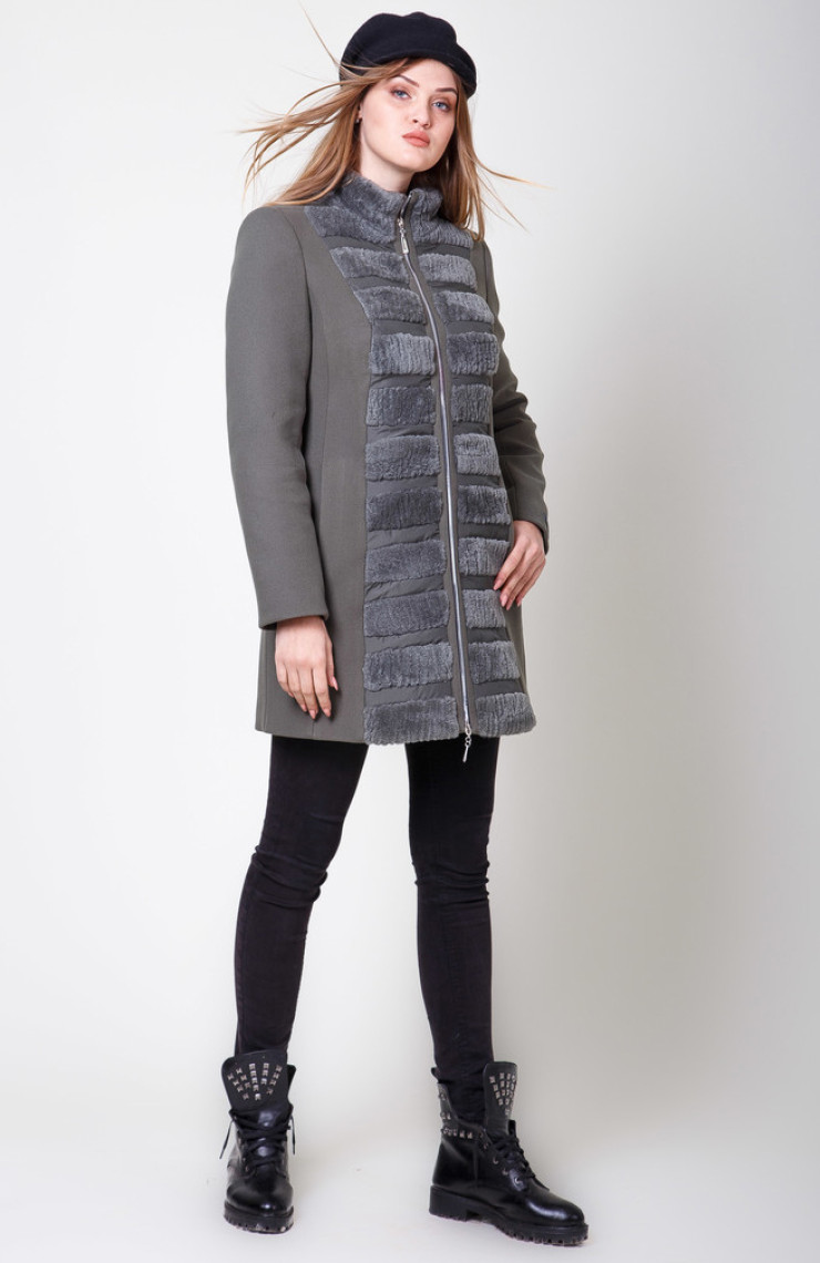 Пальто 1-028/9 Зеленый чай