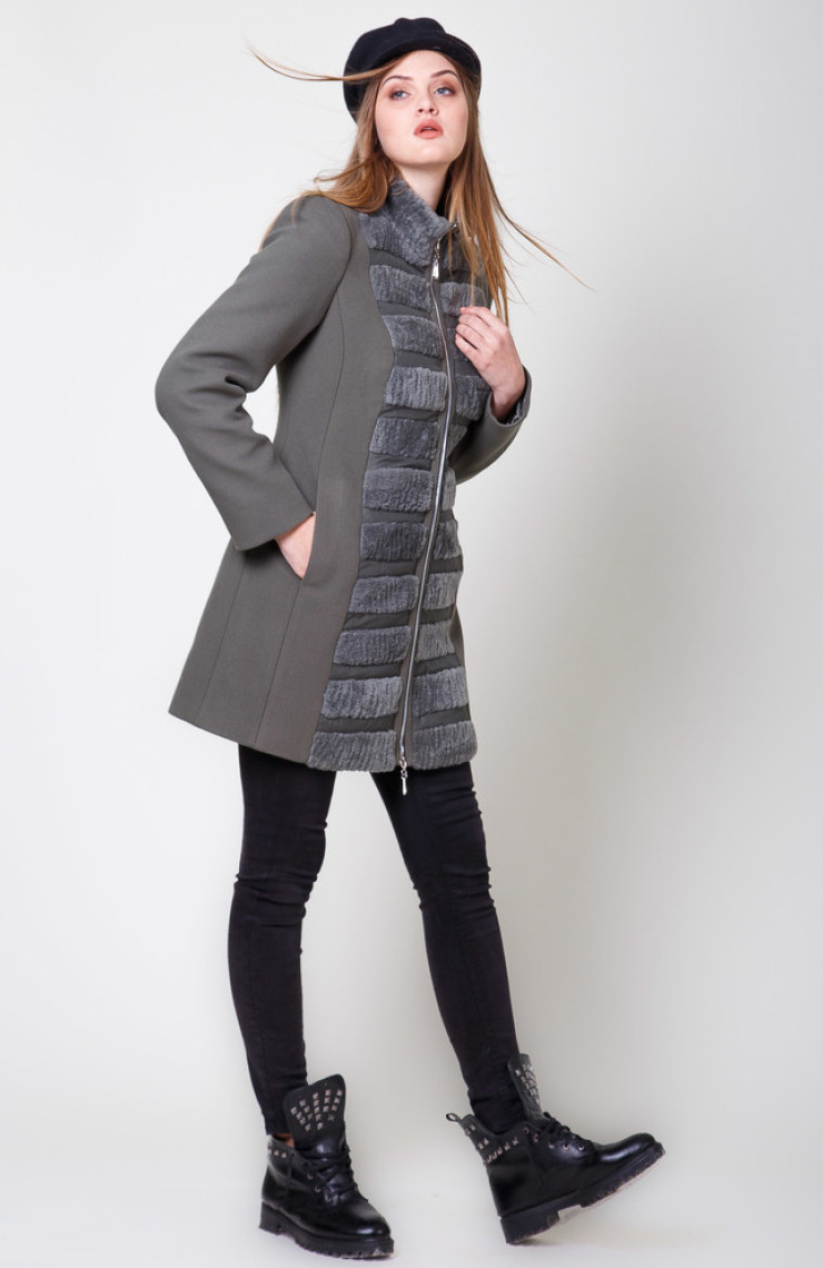 Пальто 1-028/9 Зеленый чай