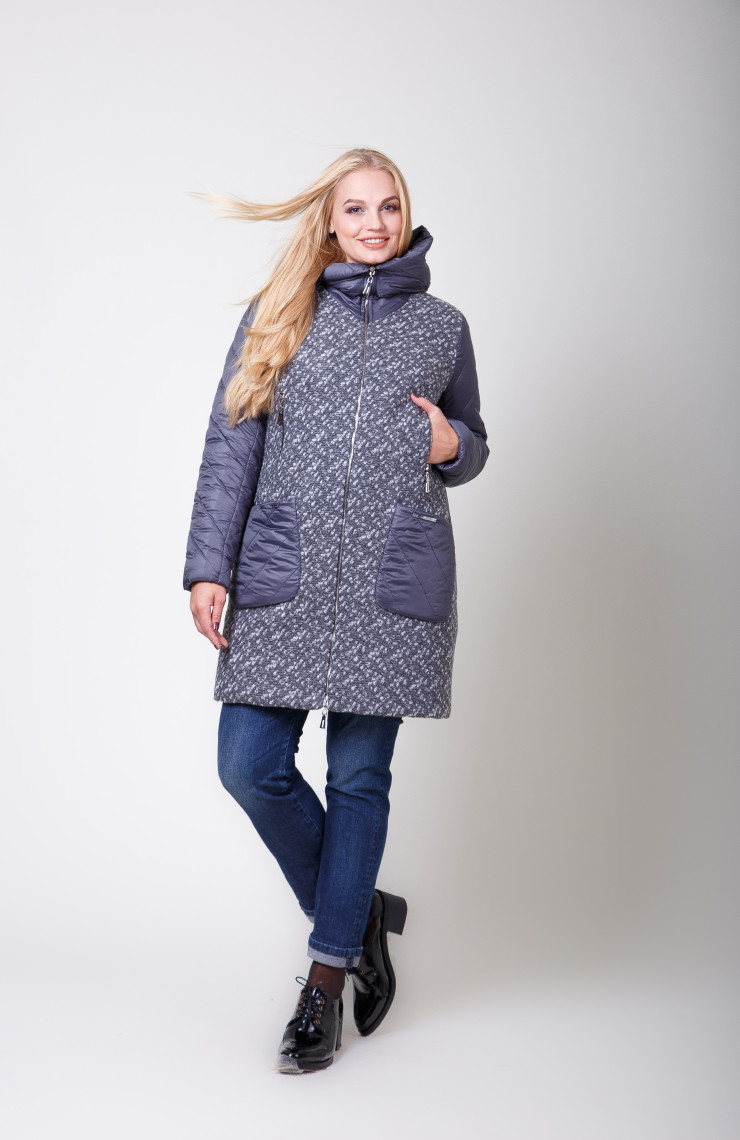 Пальто 2-574 Серо-белый