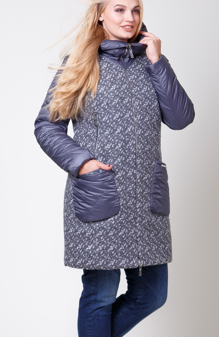 Пальто 2-574 Серо-белый