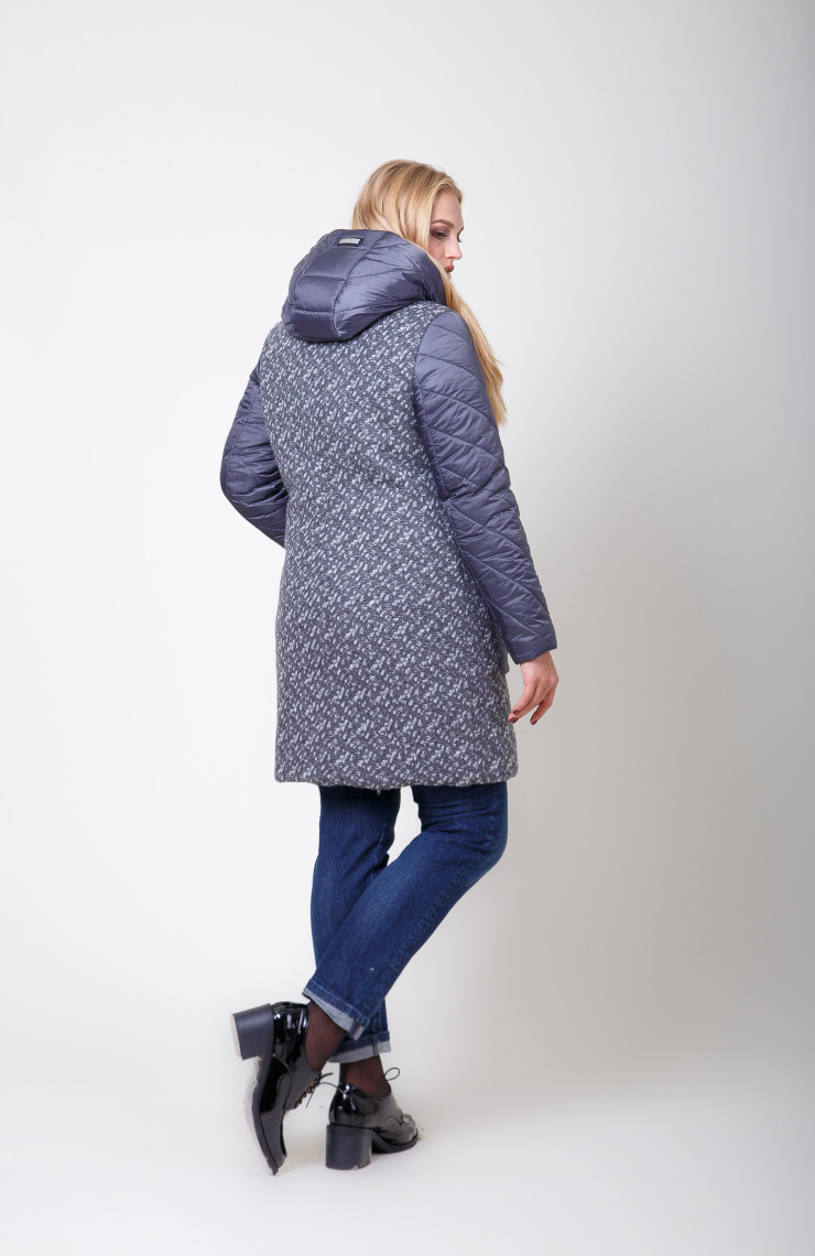 Пальто 2-574 Серо-белый