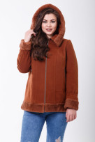 Пальто 1-107 Золотисто-теракотовый