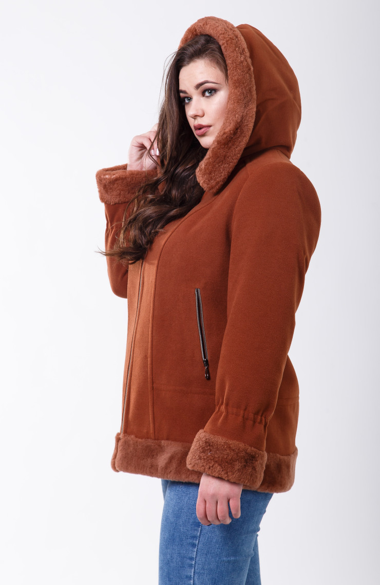 Пальто 1-107 Золотисто-теракотовый