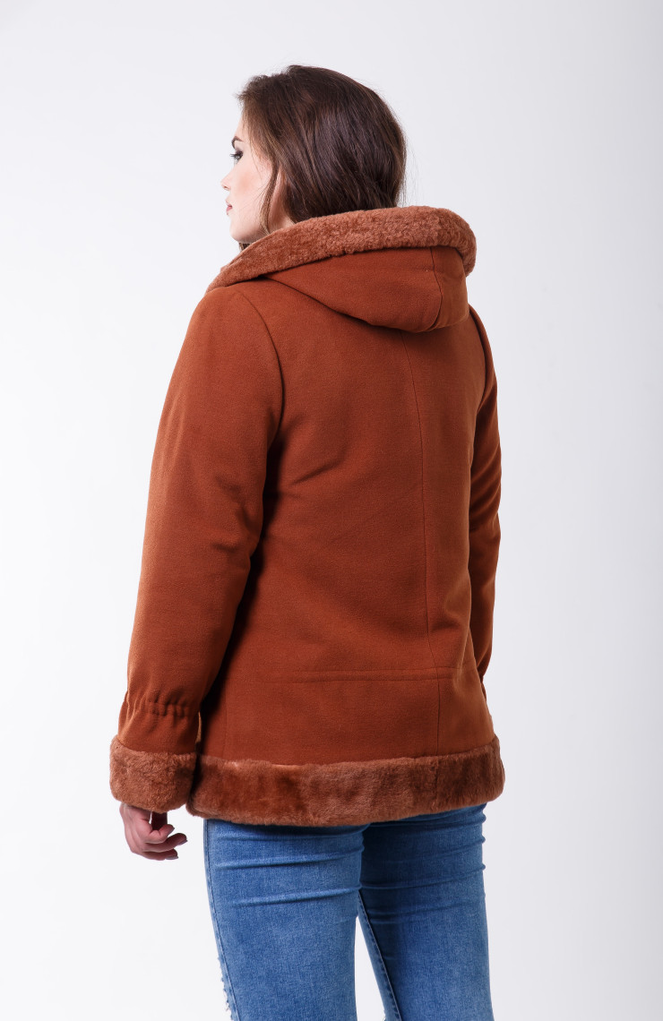 Пальто 1-107 Золотисто-теракотовый