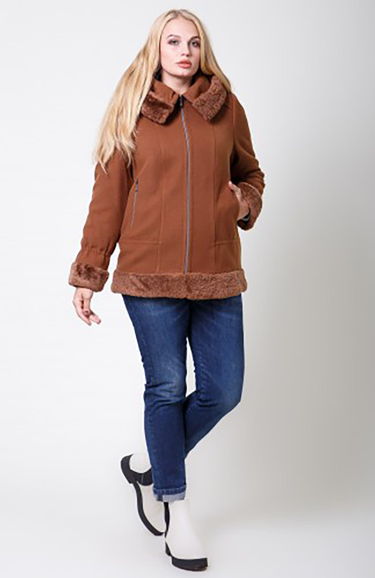 Пальто 1-107 Коньячный