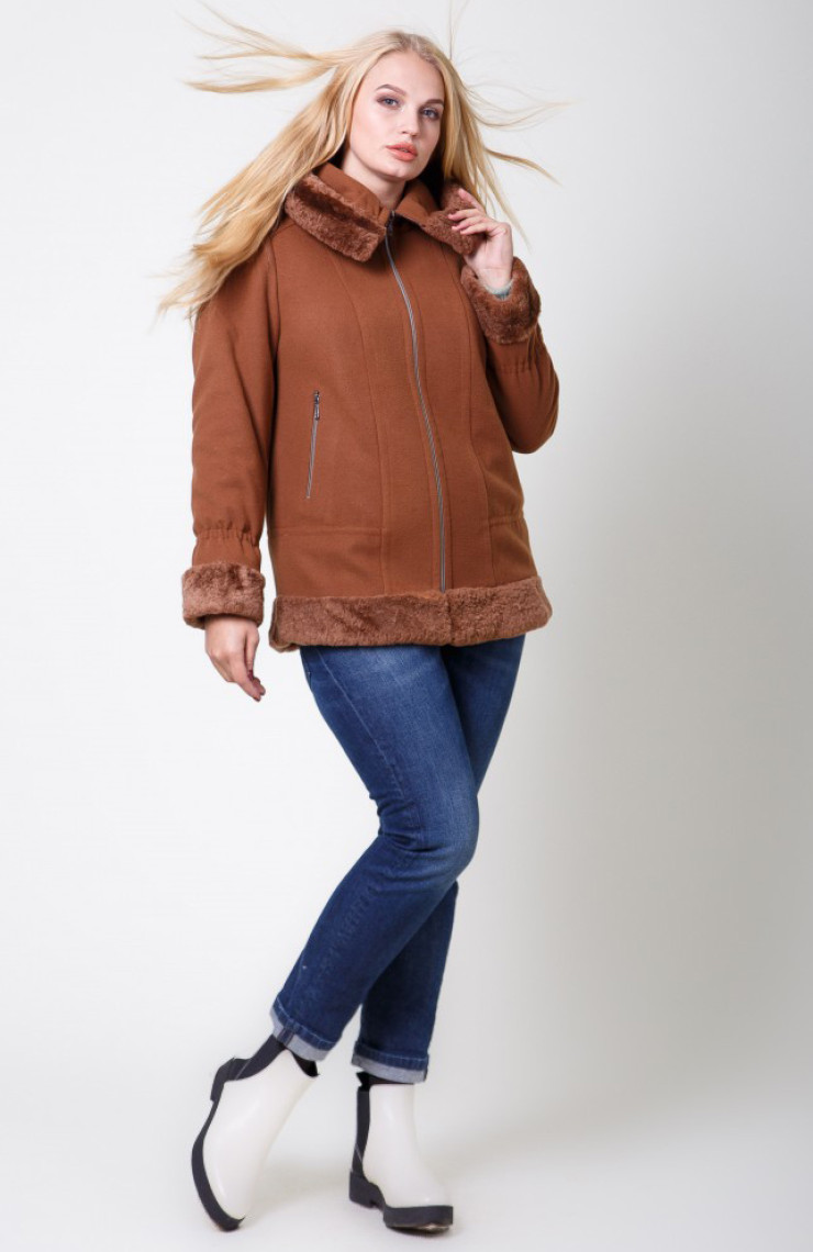 Пальто 1-107 Коньячный