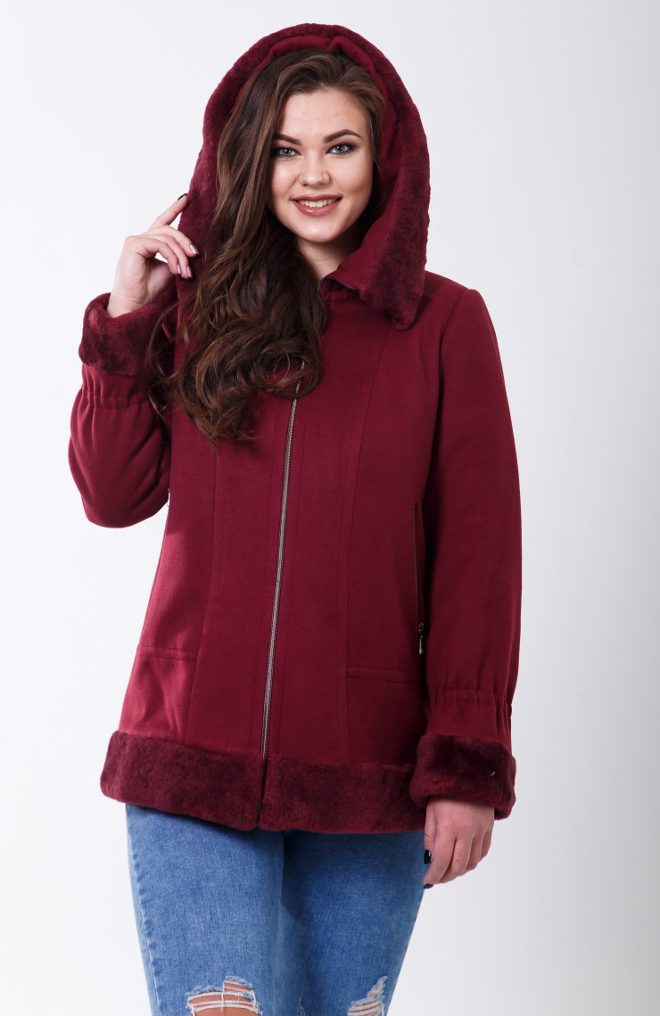 Пальто 1-107 Малиновый