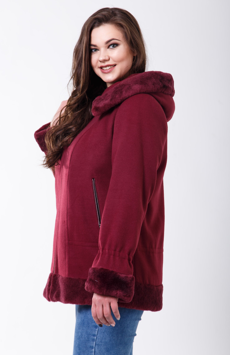 Пальто 1-107 Малиновый