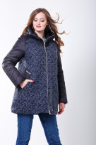 Пальто 2-573 Сине-черн.+ черн