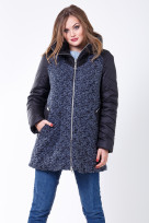 Пальто 2-573 Сине-черн.+ черн