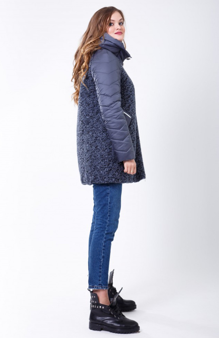 Пальто 2-573 Сине-черный