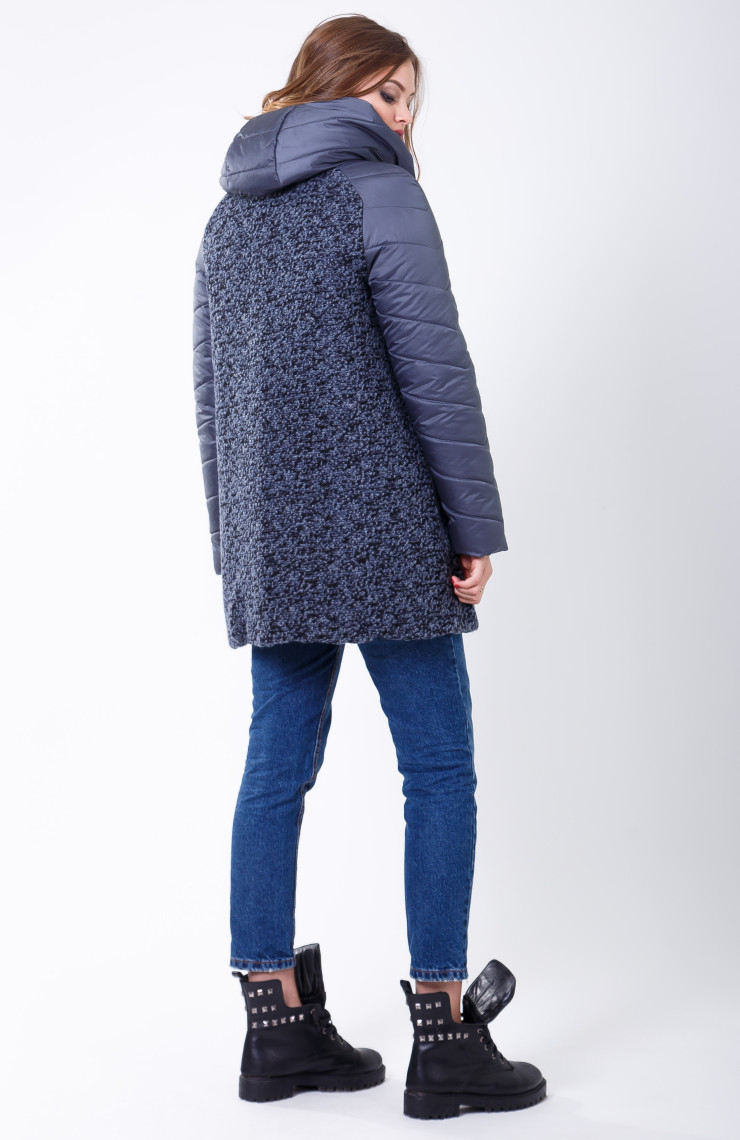 Пальто 2-573 Сине-черный