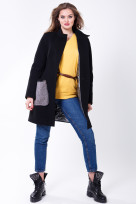 Пальто 1-066/9 Черно-серый