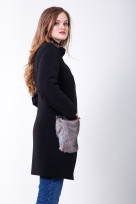 Пальто 1-066/9 Черно-серый