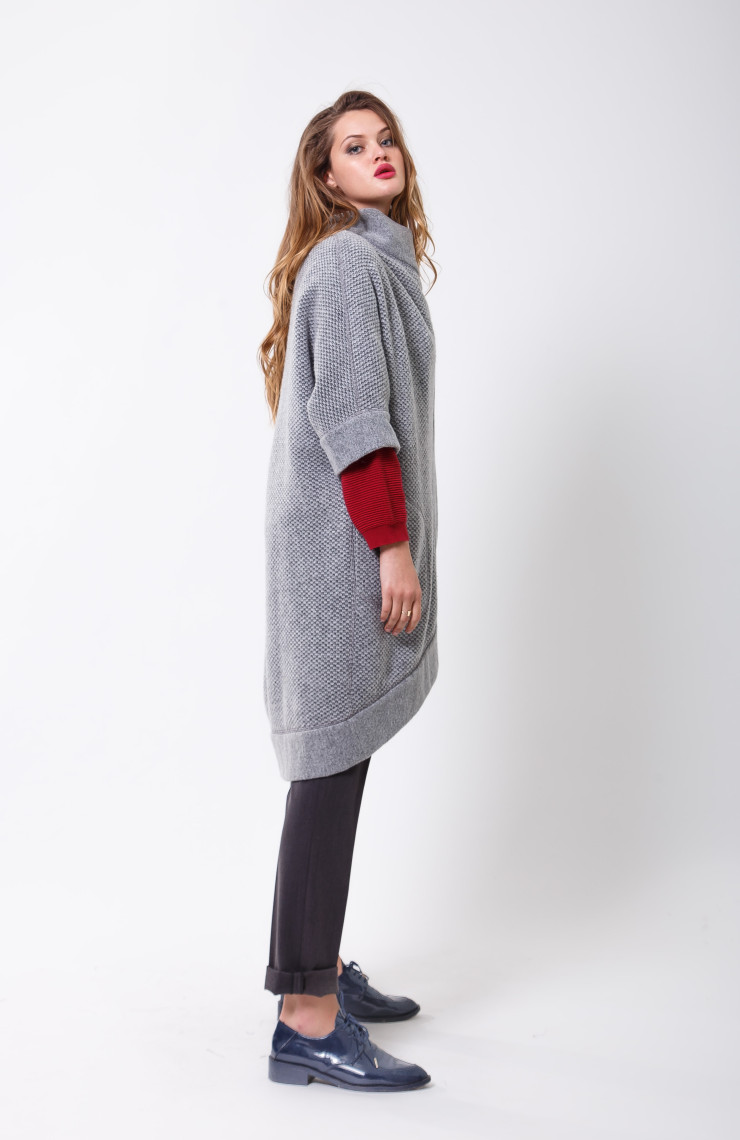 Пальто S-308 Светло-серый