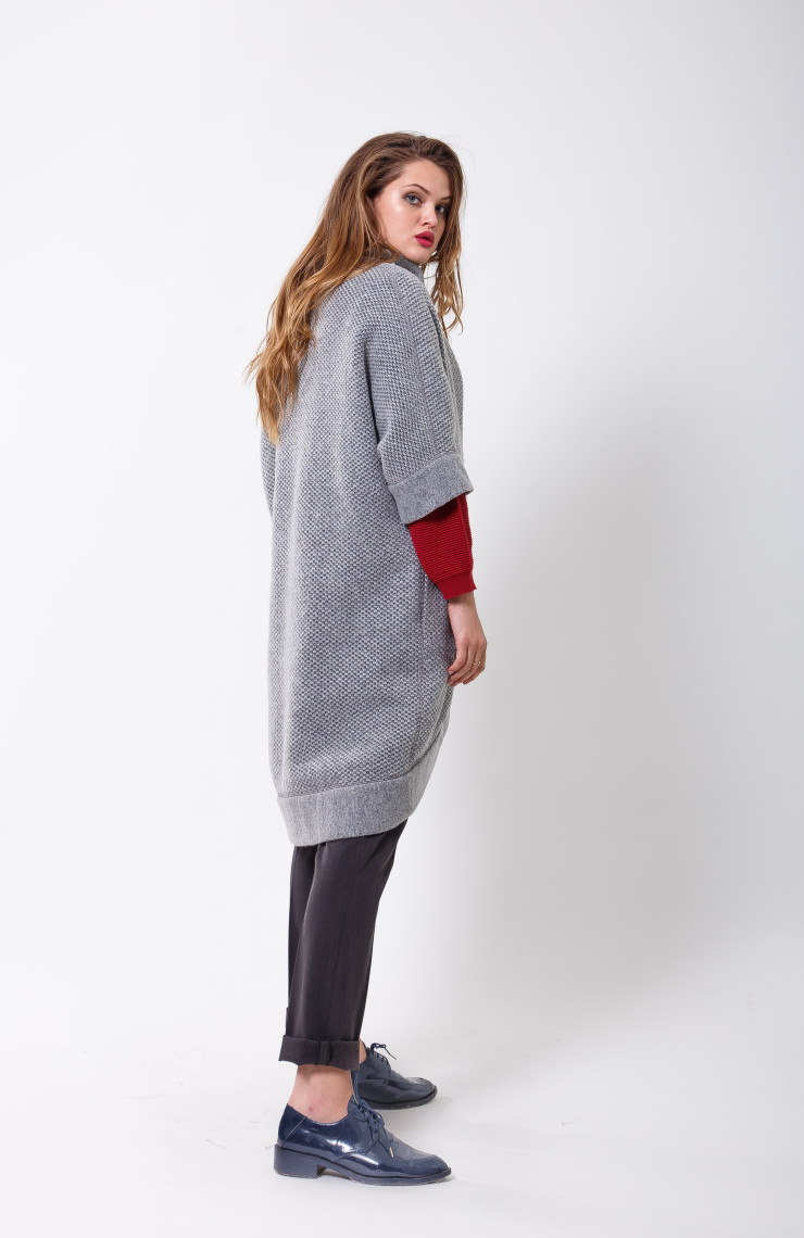 Пальто S-308 Светло-серый