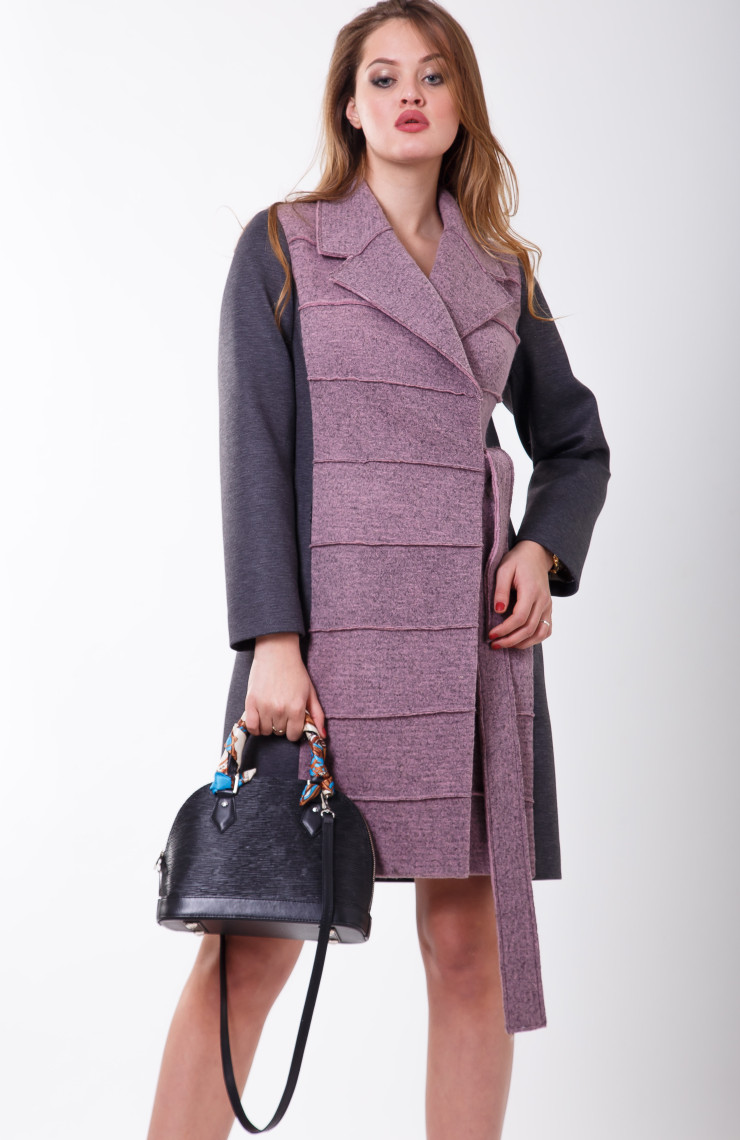 Пальто S-2101 Меланж розовый