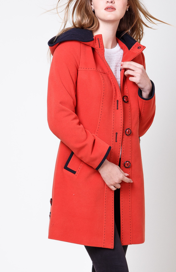 Пальто 2-323 Червоное зол.+ океан