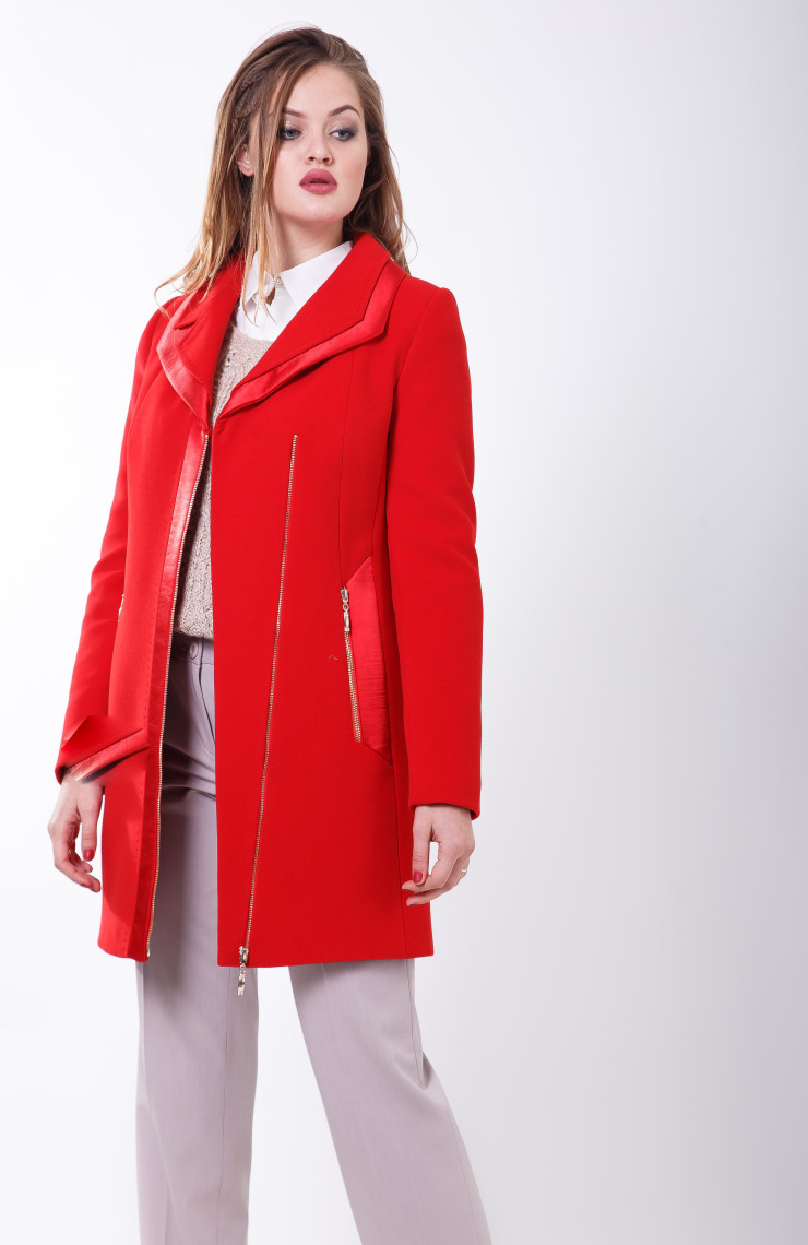 Пальто S-2111 Красный