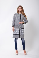 Пальто S-2408/1 Бело-черный