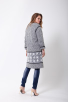 Пальто S-2408/1 Бело-черный